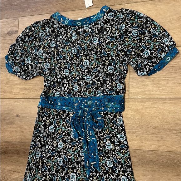 NWT LOFT Boho Patterned Dress w/ Puff Sleeves Cottagecore Size Small Paisley - Picture 12 of 14